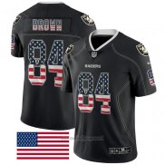 Maglia NFL Limited Las Vegas Raiders Brown Rush USA Flag Nero