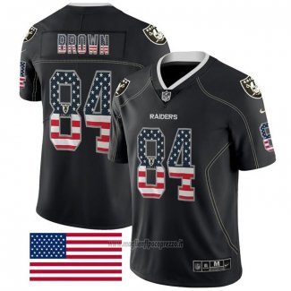 Maglia NFL Limited Las Vegas Raiders Brown Rush USA Flag Nero
