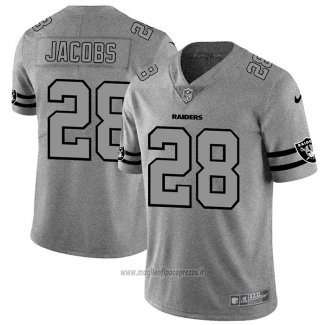 Maglia NFL Limited Las Vegas Raiders Jacobs Team Logo Gridiron Grigio