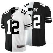 Maglia NFL Limited New England Patriots Brady Black White Split