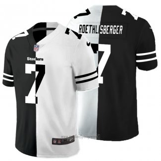 Maglia NFL Limited Pittsburgh Steelers Roethlisberger Black White Split