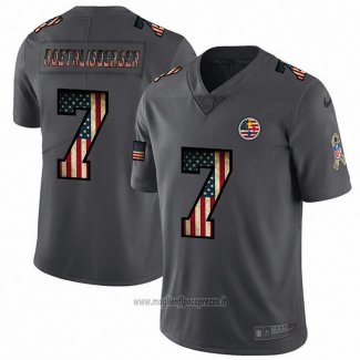 Maglia NFL Limited Pittsburgh Steelers Roethlisberger Retro Flag Nero