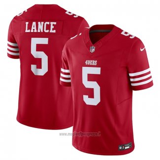 Maglia NFL Limited San Francisco 49ers Trey Lance 5 Vapor F.u.s.e. Rosso