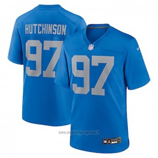 Maglia NFL Game Detroit Lions Aidan Hutchinson Alternato Blu