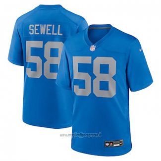 Maglia NFL Game Detroit Lions Penei Sewell Blu Grigio