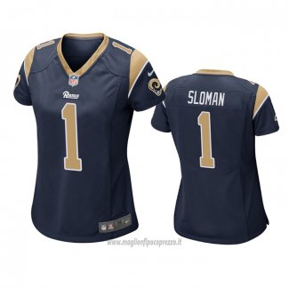 Maglia NFL Game Donna Los Angeles Rams 1 Sam Sloman Blu