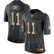 Maglia NFL Gold Anthracite Atlanta Falcons Jones Salute To Service 2016 Nero