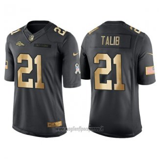 Maglia NFL Gold Anthracite Denver Broncos Talib Salute To Service 2016 Nero