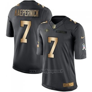 Maglia NFL Gold Anthracite San Francisco 49ers Kaepernick Salute To Service 2016 Nero