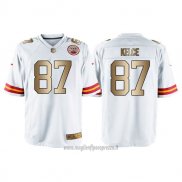 Maglia NFL Gold Game Kansas City Chiefs Kelce Bianco