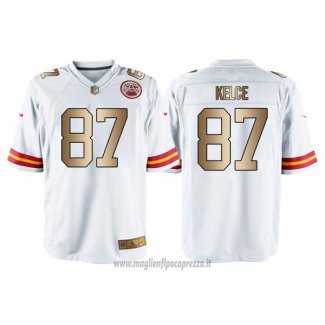 Maglia NFL Gold Game Kansas City Chiefs Kelce Bianco