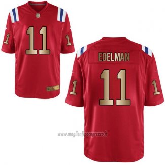 Maglia NFL Gold Game New England Patriots Edelman Rosso