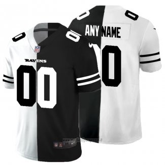 Maglia NFL Limited Baltimore Ravens Personalizzate White Black Split