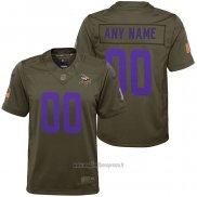 Maglia NFL Limited Bambino Minnesota Vikings Personalizzate Salute To Service Verde