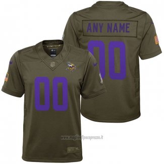 Maglia NFL Limited Bambino Minnesota Vikings Personalizzate Salute To Service Verde
