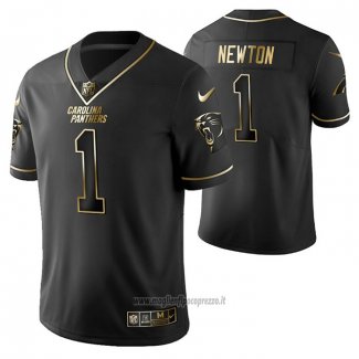 Maglia NFL Limited Carolina Panthers Cam Newton Golden Edition Nero