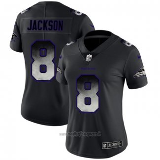 Maglia NFL Limited Donna Baltimore Ravens Jackson Smoke Fashion Nero