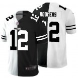 Maglia NFL Limited Green Bay Packers Rodgers White Black Split