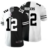 Maglia NFL Limited Green Bay Packers Rodgers White Black Split
