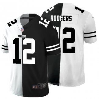 Maglia NFL Limited Green Bay Packers Rodgers White Black Split
