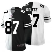 Maglia NFL Limited Kansas City Chiefs Kelce White Black Split