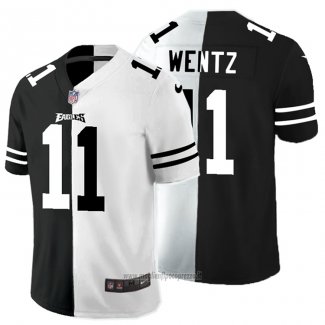 Maglia NFL Limited Philadelphia Eagles Wentz Black White Split