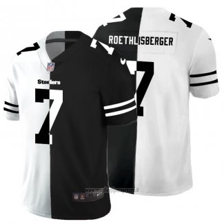 Maglia NFL Limited Pittsburgh Steelers Roethlisberger White Black Split