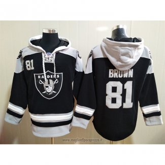 Felpa con Cappuccio Las Vegas Raiders Brown Nero
