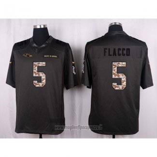 Maglia NFL Anthracite Baltimore Ravens Flacco 2016 Salute To Service