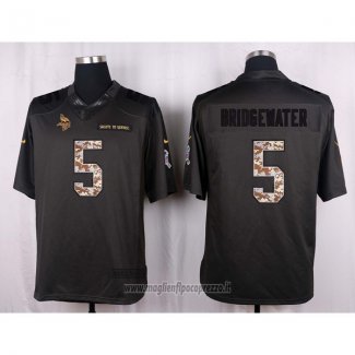 Maglia NFL Anthracite Minnesota Vikings Bridgewater 2016 Salute To Service