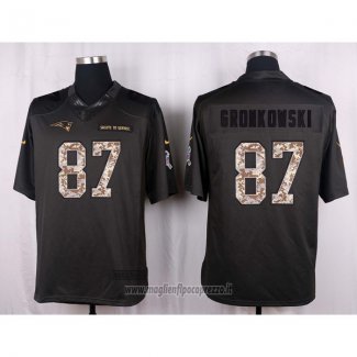 Maglia NFL Anthracite New England Patriots Gronkowski 2016 Salute To Service