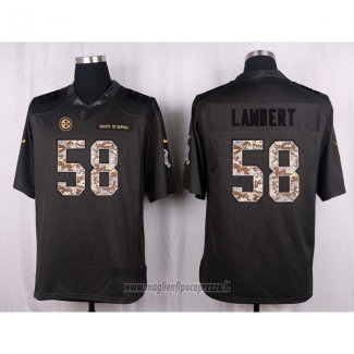 Maglia NFL Anthracite Pittsburgh Steelers Lambert 2016 Salute To Service