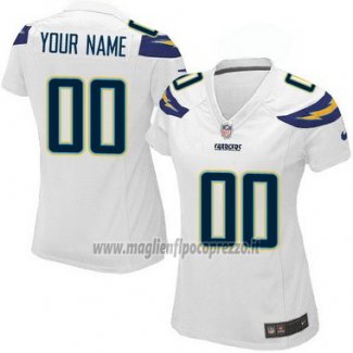 Maglia NFL Donna Los Angeles Chargers Personalizzate Bianco