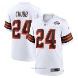 Maglia NFL Game Cleveland Browns Nick Chubb 1946 Coleccion Alternato Bianco