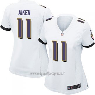 Maglia NFL Game Donna Baltimore Ravens Aiken Bianco