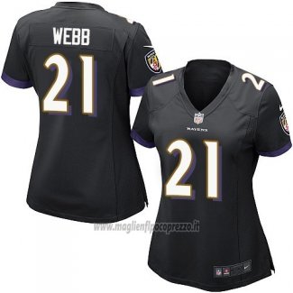 Maglia NFL Game Donna Baltimore Ravens Webb Nero