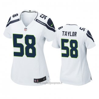Maglia NFL Game Donna Seattle Seahawks 58 Darrell Taylor Bianco