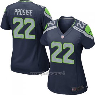 Maglia NFL Game Donna Seattle Seahawks Prosise Blu Scuro