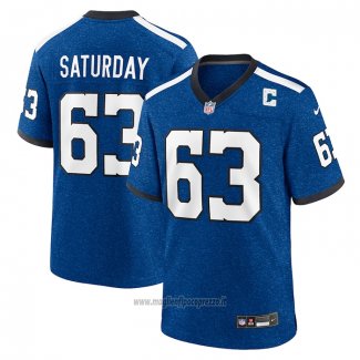 Maglia NFL Game Indianapolis Colts Jeff Saturday Indiana Nights Alternato Blu