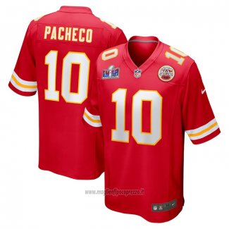 Maglia NFL Game Kansas City Chiefs Isiah Pacheco Super Bowl Lviii Patch Rosso