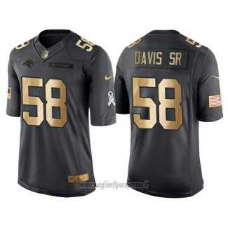 Maglia NFL Gold Anthracite Carolina Panthers Davis Sr Salute To Service 2016 Nero