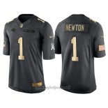 Maglia NFL Gold Anthracite Carolina Panthers Newton Salute To Service 2016 Nero