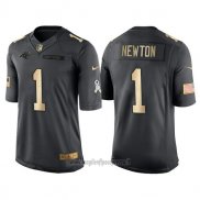 Maglia NFL Gold Anthracite Carolina Panthers Newton Salute To Service 2016 Nero