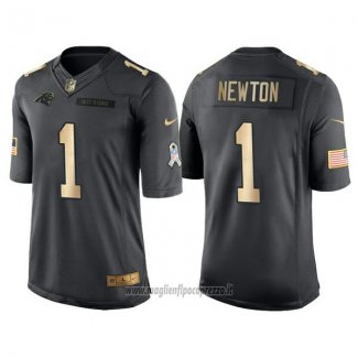 Maglia NFL Gold Anthracite Carolina Panthers Newton Salute To Service 2016 Nero