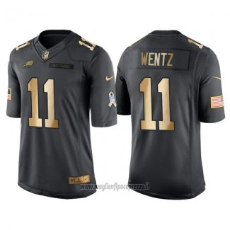 Maglia NFL Gold Anthracite Dallas Cowboys Wentz Salute To Service 2016 Nero