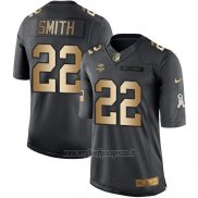 Maglia NFL Gold Anthracite Minnesota Vikings Smith Salute To Service 2016 Nero