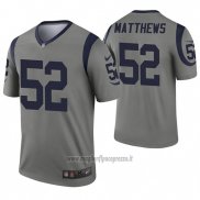 Maglia NFL Legend Los Angeles Rams 52 Clay Matthews Inverted Grigio