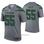 Maglia NFL Legend New York Jets 55 Ryan Kalil Inverted Grigio