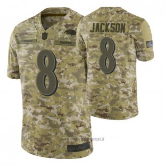 Maglia NFL Limited Baltimore Ravens 8 Lamar Jackson 2018 Salute To Service Camuffamento
