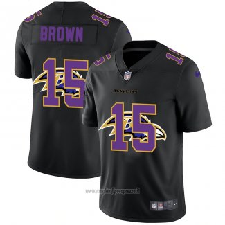 Maglia NFL Limited Baltimore Ravens Brown Logo Dual Overlap Nero